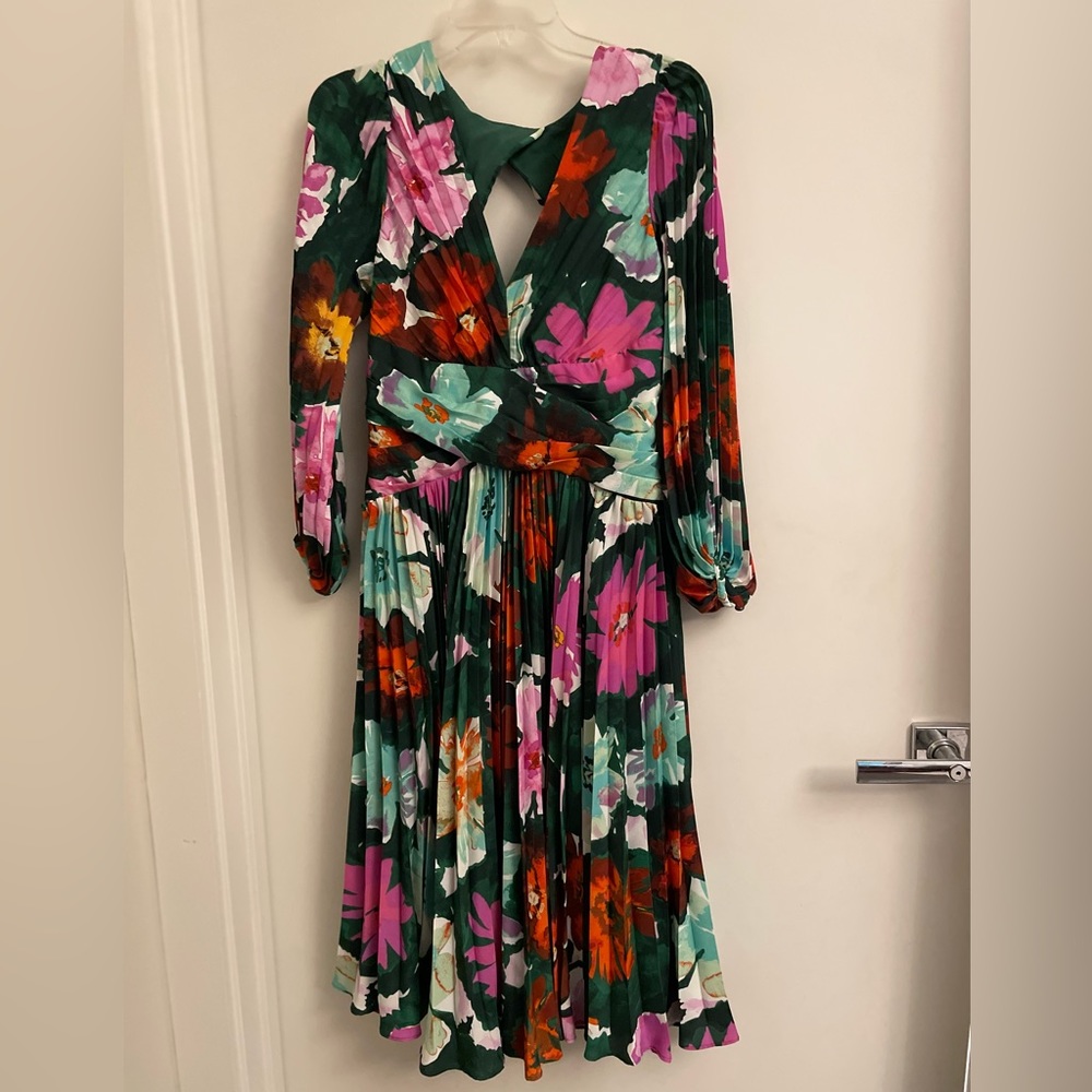 Anthropologie green floral dress
